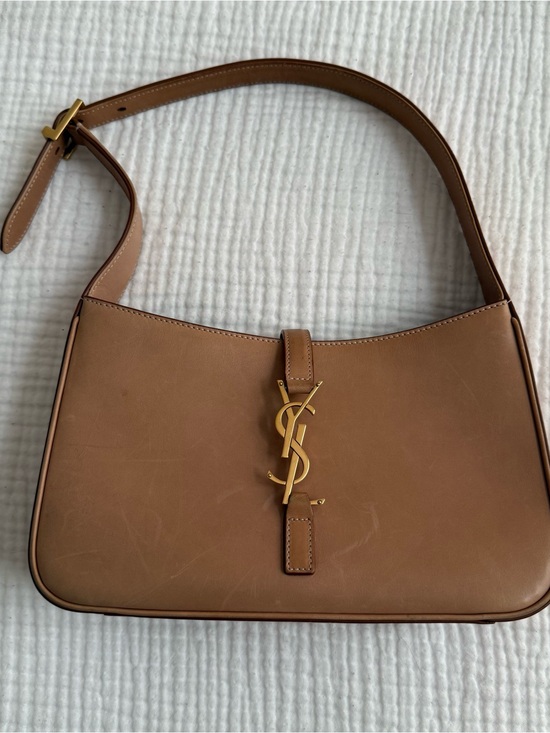 Saint Laurent Handbags - Saint Laurent Tan Leather Shoulder Bag with Gold YSL Hardware